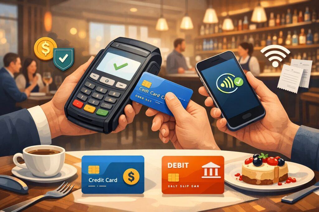 Card payments in restaurants: credit and debit