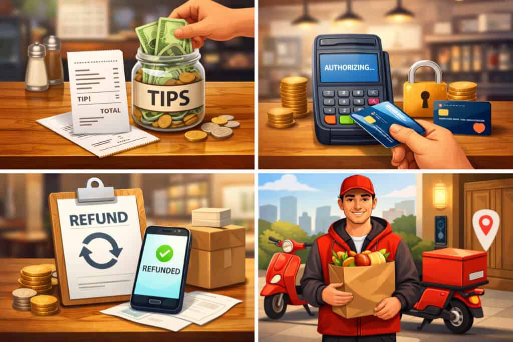 The Restaurant-Specific Factors That Change Fees: Tips, Auth Holds, Refunds, and Delivery