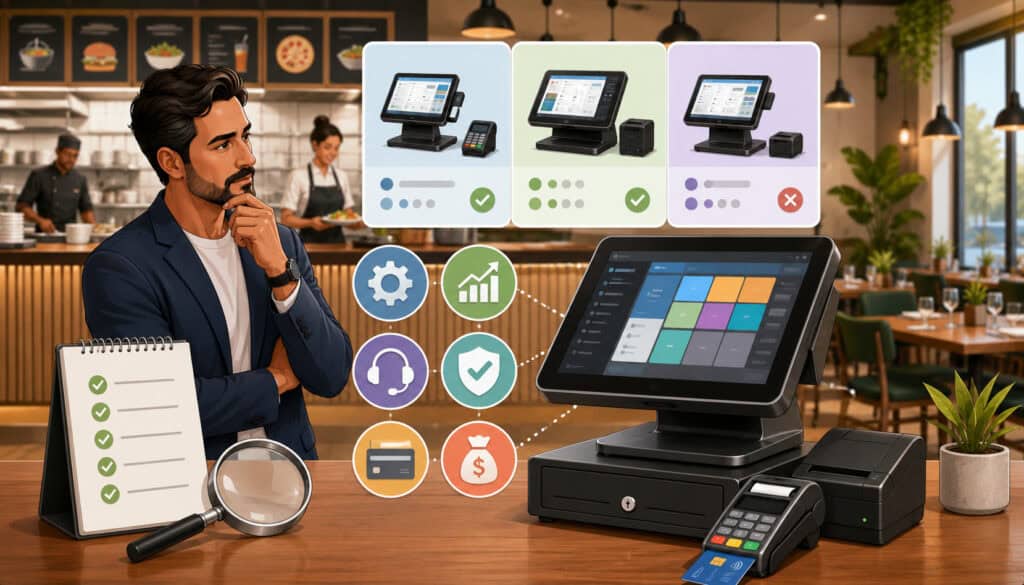 Restaurant owner comparing POS systems to avoid buying mistakes