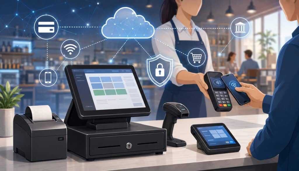 Secure payment processing with POS hardware and contactless payment